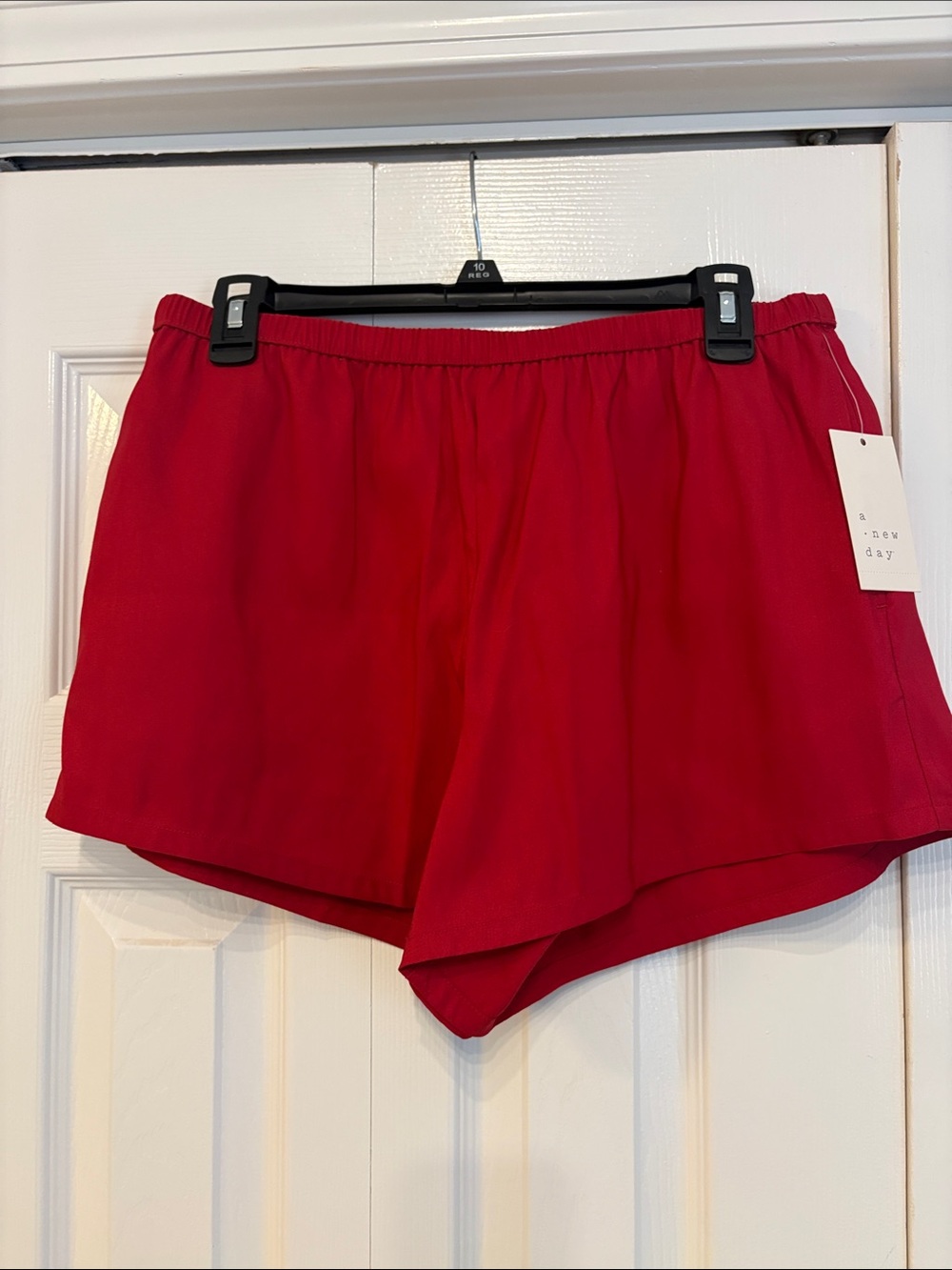 606 a new day Women's Bright Red Athletic Shorts with Elastic Waist